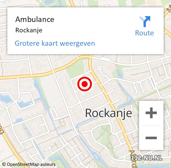 Locatie op kaart van de 112 melding: Ambulance Rockanje op 9 maart 2018 07:13
