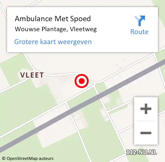 Locatie op kaart van de 112 melding: Ambulance Met Spoed Naar Wouwse Plantage, Vleetweg op 9 maart 2018 07:14