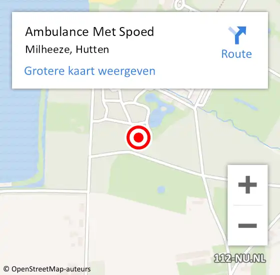 Locatie op kaart van de 112 melding: Ambulance Met Spoed Naar Milheeze, Hutten op 9 maart 2018 07:38