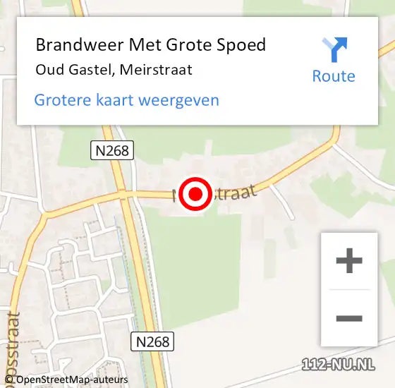 Locatie op kaart van de 112 melding: Brandweer Met Grote Spoed Naar Oud Gastel, Meirstraat op 9 maart 2018 07:55