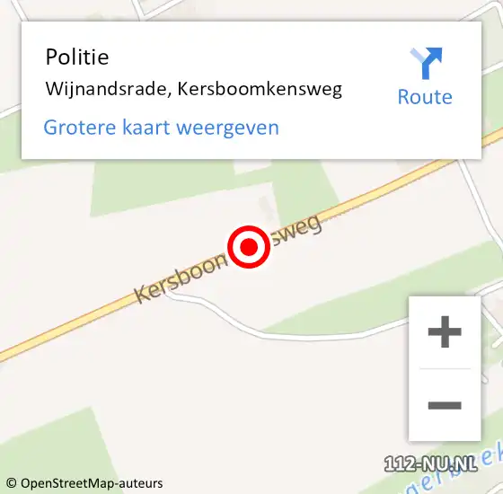 Locatie op kaart van de 112 melding: Politie Wijnandsrade, Kersboomkensweg op 9 maart 2018 08:51