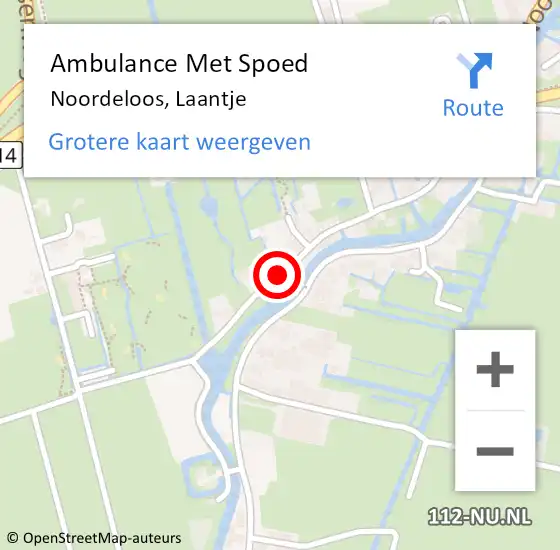 Locatie op kaart van de 112 melding: Ambulance Met Spoed Naar Noordeloos, Laantje op 9 maart 2018 09:03