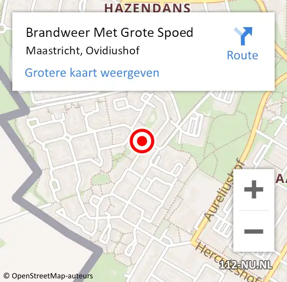 Locatie op kaart van de 112 melding: Brandweer Met Grote Spoed Naar Maastricht, Ovidiushof op 9 maart 2018 09:38