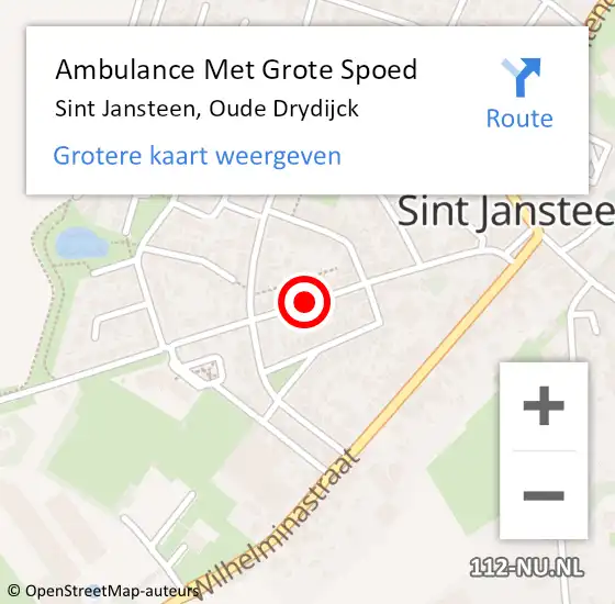 Locatie op kaart van de 112 melding: Ambulance Met Grote Spoed Naar Sint Jansteen, Oude Drydijck op 9 maart 2018 10:16