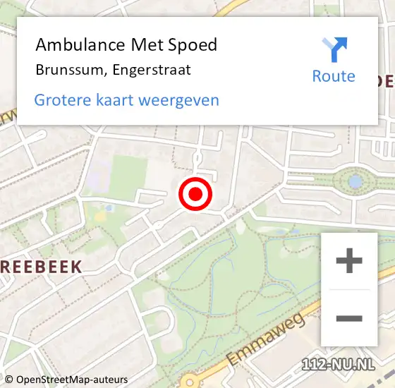 Locatie op kaart van de 112 melding: Ambulance Met Spoed Naar Brunssum, Engerstraat op 22 september 2013 23:01