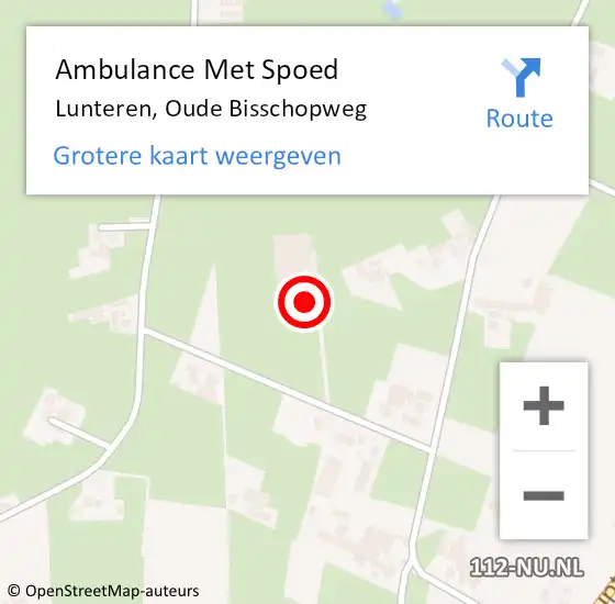 Locatie op kaart van de 112 melding: Ambulance Met Spoed Naar Lunteren, Oude Bisschopweg op 18 februari 2014 16:02