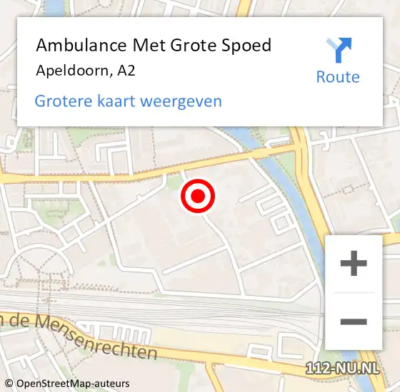 Locatie op kaart van de 112 melding: Ambulance Met Grote Spoed Naar Apeldoorn, A2 op 9 maart 2018 12:51
