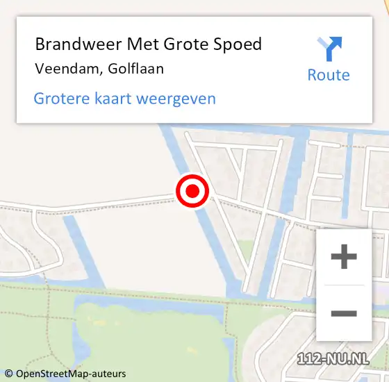 Locatie op kaart van de 112 melding: Brandweer Met Grote Spoed Naar Veendam, Golflaan op 9 maart 2018 13:55