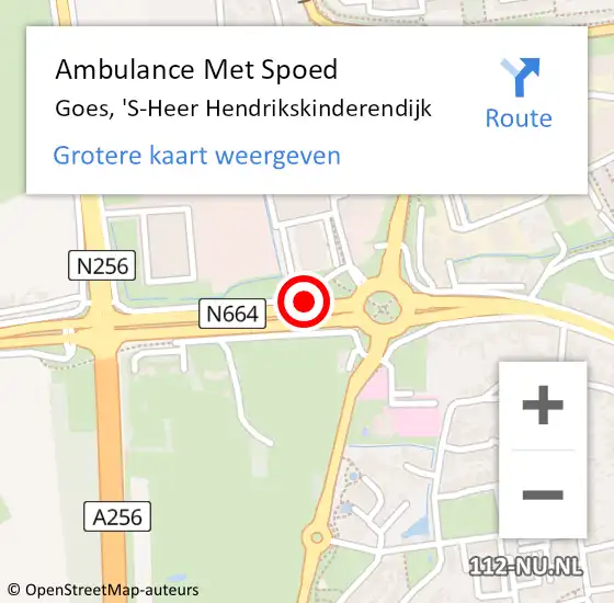 Locatie op kaart van de 112 melding: Ambulance Met Spoed Naar Goes, 'S-Heer Hendrikskinderendijk op 9 maart 2018 14:08