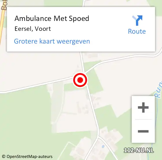 Locatie op kaart van de 112 melding: Ambulance Met Spoed Naar Eersel, Voort op 9 maart 2018 16:25