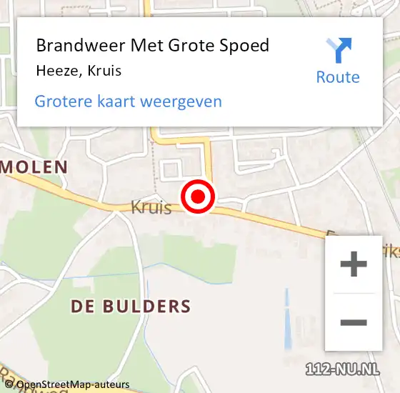 Locatie op kaart van de 112 melding: Brandweer Met Grote Spoed Naar Heeze, Kruis op 9 maart 2018 16:59