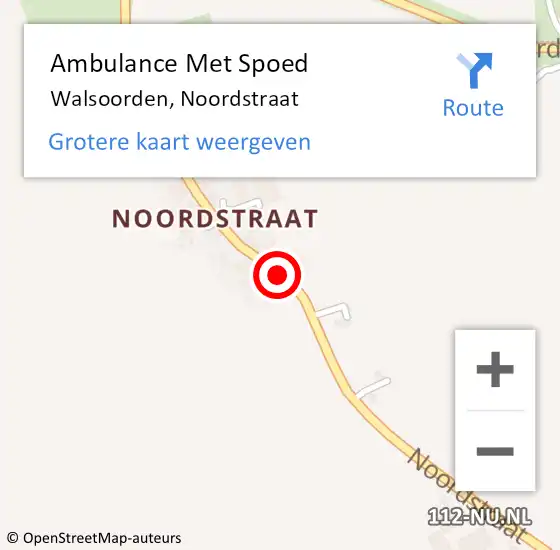 Locatie op kaart van de 112 melding: Ambulance Met Spoed Naar Walsoorden, Noordstraat op 9 maart 2018 18:40