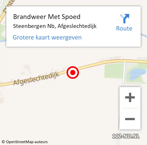 Locatie op kaart van de 112 melding: Brandweer Met Spoed Naar Steenbergen Nb, Afgeslechtedijk op 9 maart 2018 21:55