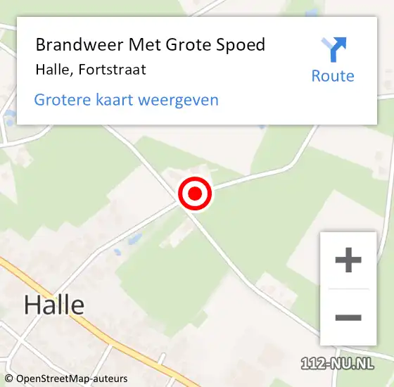 Locatie op kaart van de 112 melding: Brandweer Met Grote Spoed Naar Halle, Fortstraat op 9 maart 2018 22:44