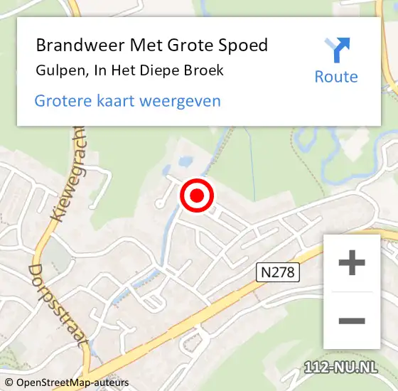 Locatie op kaart van de 112 melding: Brandweer Met Grote Spoed Naar Gulpen, In Het Diepe Broek op 10 maart 2018 00:23