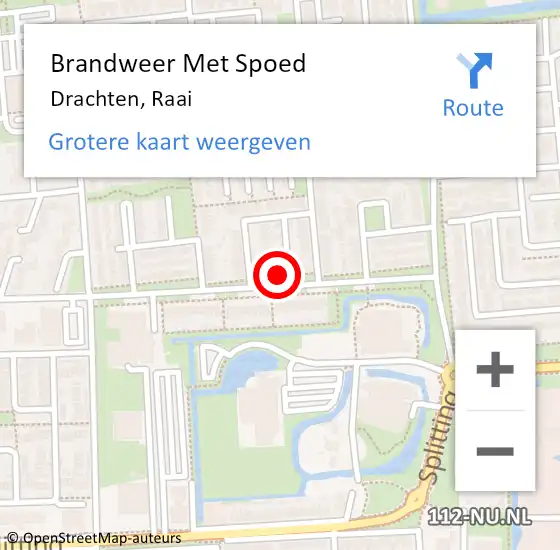 Locatie op kaart van de 112 melding: Brandweer Met Spoed Naar Drachten, Raai op 10 maart 2018 01:34