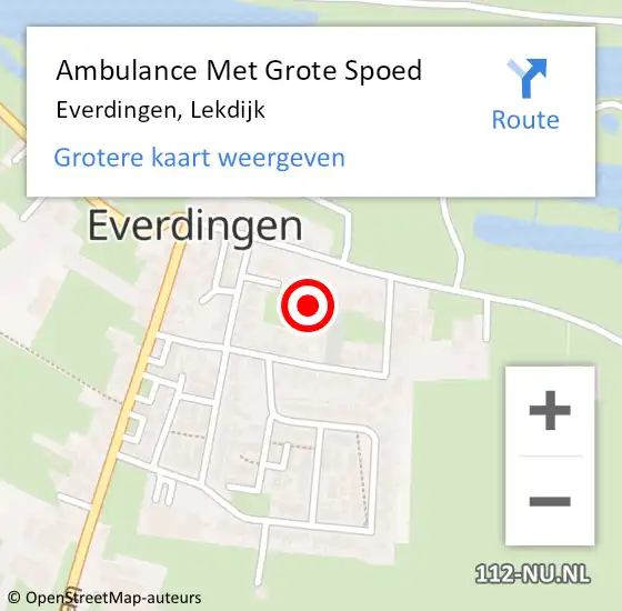 Locatie op kaart van de 112 melding: Ambulance Met Grote Spoed Naar Everdingen, Lekdijk op 10 maart 2018 01:44