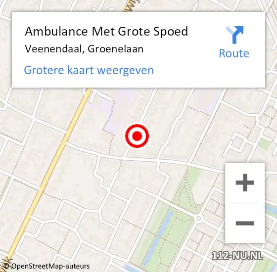 Locatie op kaart van de 112 melding: Ambulance Met Grote Spoed Naar Veenendaal, Groenelaan op 10 maart 2018 01:48