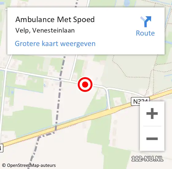 Locatie op kaart van de 112 melding: Ambulance Met Spoed Naar Velp, Venesteinlaan op 10 maart 2018 03:26