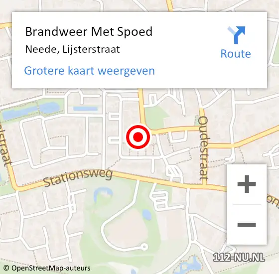 Locatie op kaart van de 112 melding: Brandweer Met Spoed Naar Neede, Lijsterstraat op 10 maart 2018 06:04