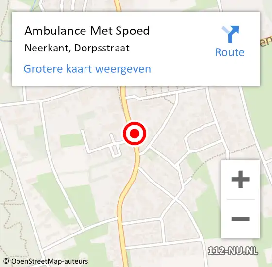 Locatie op kaart van de 112 melding: Ambulance Met Spoed Naar Neerkant, Dorpsstraat op 10 maart 2018 08:53