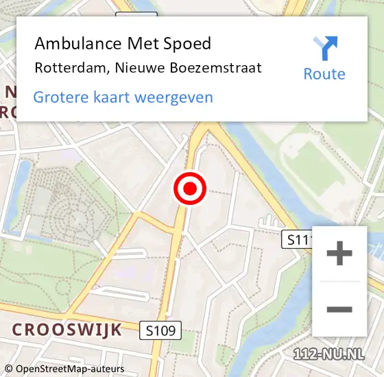 Locatie op kaart van de 112 melding: Ambulance Met Spoed Naar Rotterdam, Nieuwe Boezemstraat op 10 maart 2018 08:55