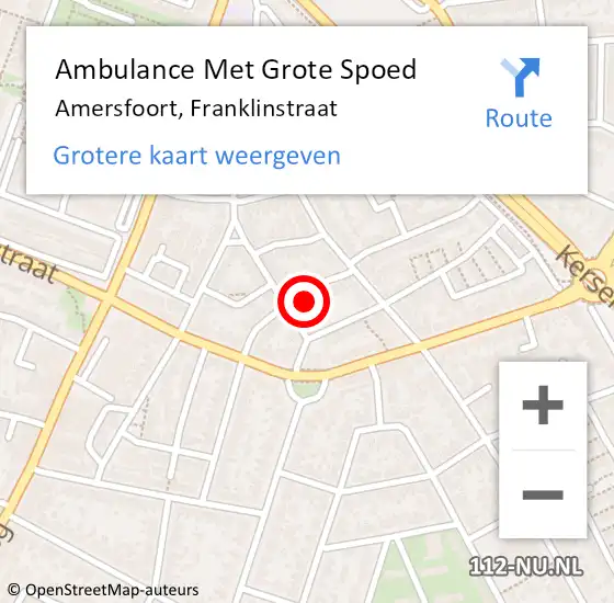 Locatie op kaart van de 112 melding: Ambulance Met Grote Spoed Naar Amersfoort, Franklinstraat op 10 maart 2018 09:29