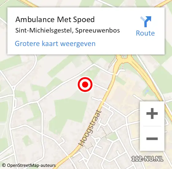 Locatie op kaart van de 112 melding: Ambulance Met Spoed Naar Sint-Michielsgestel, Spreeuwenbos op 10 maart 2018 10:06