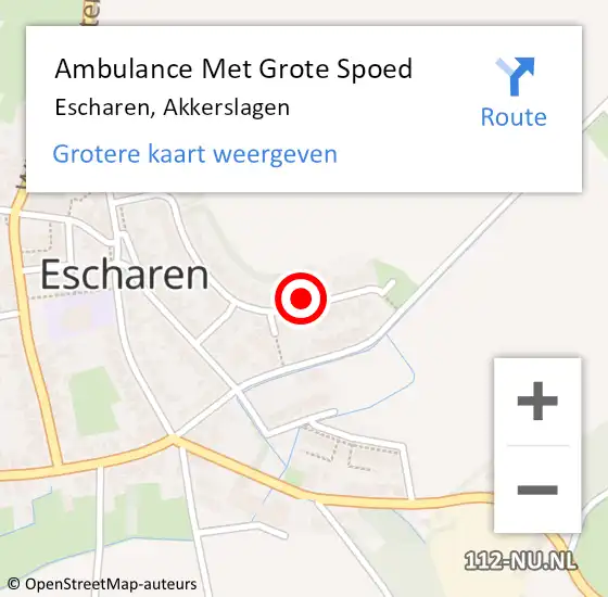 Locatie op kaart van de 112 melding: Ambulance Met Grote Spoed Naar Escharen, Akkerslagen op 10 maart 2018 10:54