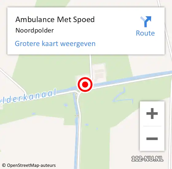 Locatie op kaart van de 112 melding: Ambulance Met Spoed Naar Noordpolder op 10 maart 2018 13:14