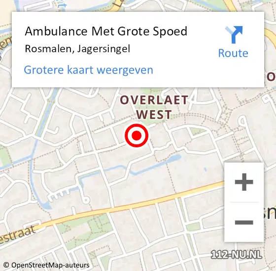 Locatie op kaart van de 112 melding: Ambulance Met Grote Spoed Naar Rosmalen, Jagersingel op 10 maart 2018 13:37