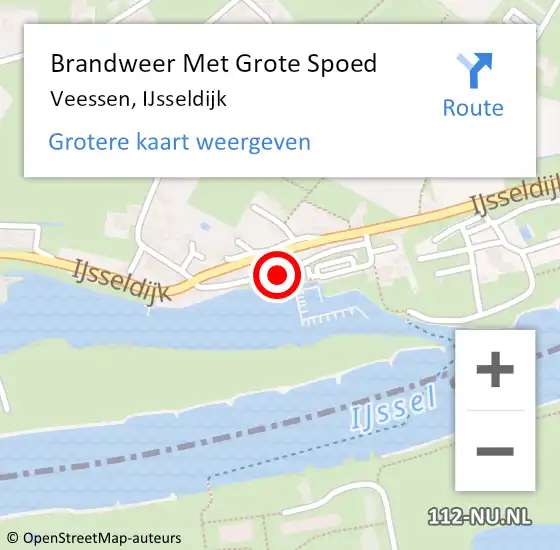 Locatie op kaart van de 112 melding: Brandweer Met Grote Spoed Naar Veessen, IJsseldijk op 10 maart 2018 14:05