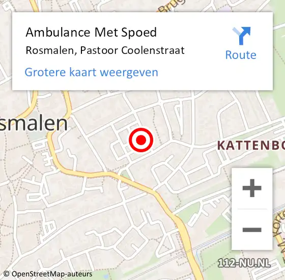 Locatie op kaart van de 112 melding: Ambulance Met Spoed Naar Rosmalen, Pastoor Coolenstraat op 10 maart 2018 14:09