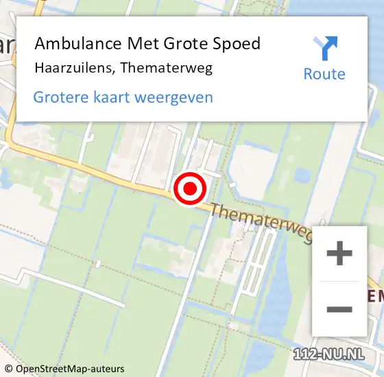 Locatie op kaart van de 112 melding: Ambulance Met Grote Spoed Naar Haarzuilens, Thematerweg op 10 maart 2018 14:46