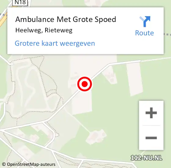 Locatie op kaart van de 112 melding: Ambulance Met Grote Spoed Naar Heelweg, Rieteweg op 10 maart 2018 14:53