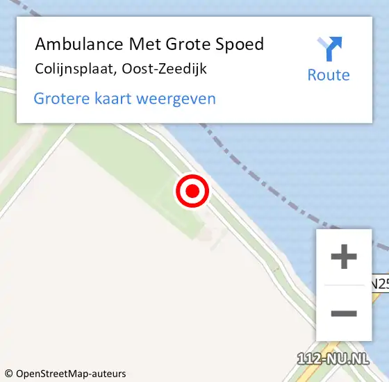 Locatie op kaart van de 112 melding: Ambulance Met Grote Spoed Naar Colijnsplaat, Oost-Zeedijk op 10 maart 2018 14:59