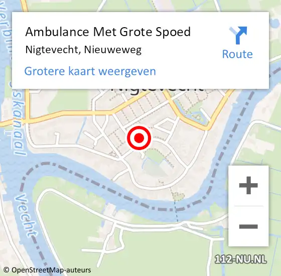 Locatie op kaart van de 112 melding: Ambulance Met Grote Spoed Naar Nigtevecht, Nieuweweg op 10 maart 2018 15:30