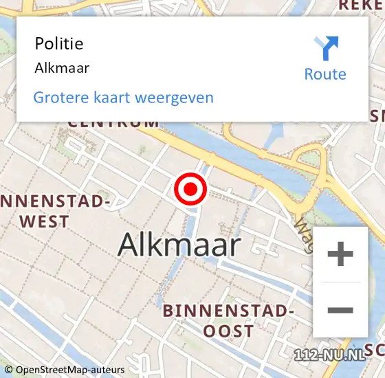 Locatie op kaart van de 112 melding: Politie Alkmaar op 10 maart 2018 15:30