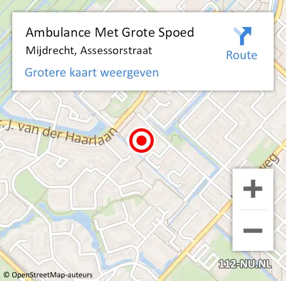 Locatie op kaart van de 112 melding: Ambulance Met Grote Spoed Naar Mijdrecht, Assessorstraat op 10 maart 2018 16:06