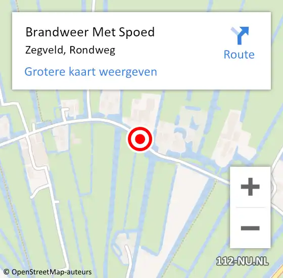 Locatie op kaart van de 112 melding: Brandweer Met Spoed Naar Zegveld, Rondweg op 10 maart 2018 16:57