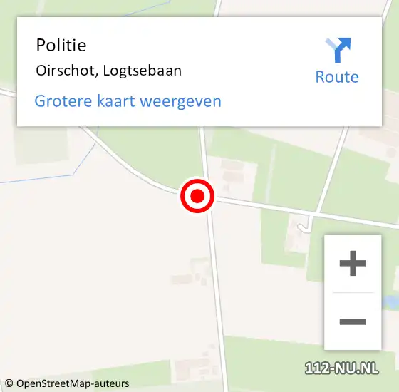 Locatie op kaart van de 112 melding: Politie Oirschot, Logtsebaan op 10 maart 2018 17:07