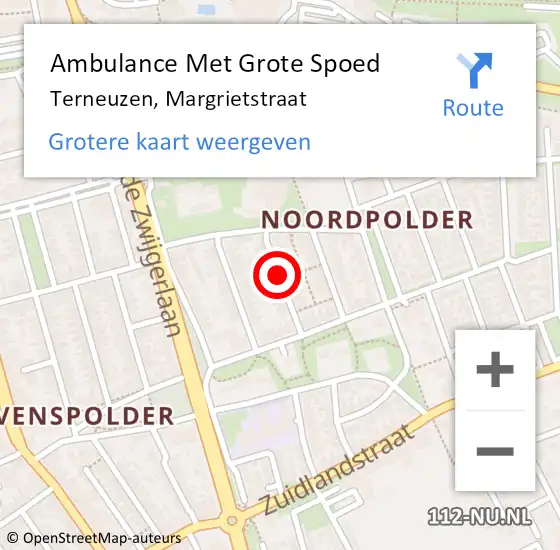 Locatie op kaart van de 112 melding: Ambulance Met Grote Spoed Naar Terneuzen, Margrietstraat op 10 maart 2018 17:24