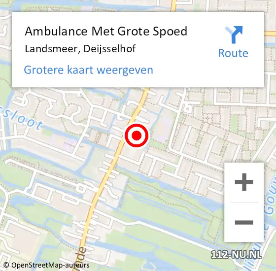 Locatie op kaart van de 112 melding: Ambulance Met Grote Spoed Naar Landsmeer, Deijsselhof op 10 maart 2018 17:57