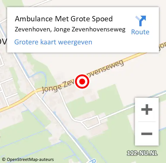 Locatie op kaart van de 112 melding: Ambulance Met Grote Spoed Naar Zevenhoven, Jonge Zevenhovenseweg op 10 maart 2018 18:49