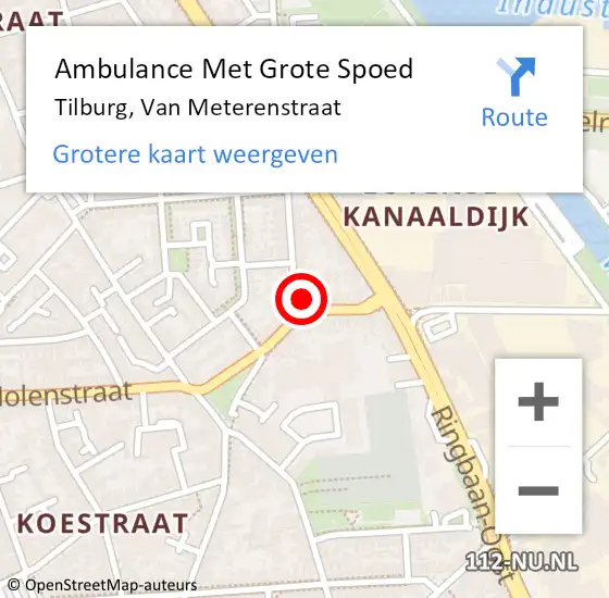 Locatie op kaart van de 112 melding: Ambulance Met Grote Spoed Naar Tilburg, Van Meterenstraat op 10 maart 2018 22:30