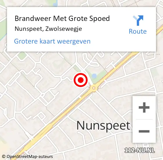 Locatie op kaart van de 112 melding: Brandweer Met Grote Spoed Naar Nunspeet, Zwolsewegje op 10 maart 2018 23:11