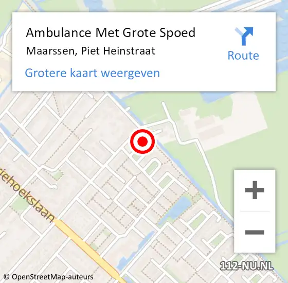 Locatie op kaart van de 112 melding: Ambulance Met Grote Spoed Naar Maarssen, Piet Heinstraat op 10 maart 2018 23:27