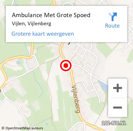 Locatie op kaart van de 112 melding: Ambulance Met Grote Spoed Naar Vijlen, Vijlenberg op 18 februari 2014 19:19