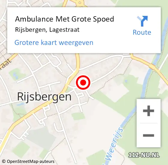 Locatie op kaart van de 112 melding: Ambulance Met Grote Spoed Naar Rijsbergen, Lagestraat op 11 maart 2018 00:53