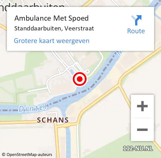 Locatie op kaart van de 112 melding: Ambulance Met Spoed Naar Standdaarbuiten, Veerstraat op 11 maart 2018 01:07